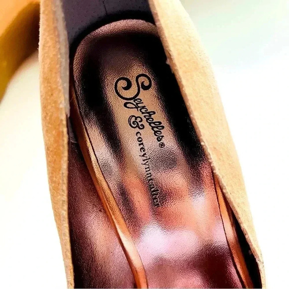 Seychelles & Corey Lynn Calter Platform Blush Rose Gold Suede/Leather Block Heel - Picture 4 of 5